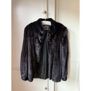 Vintage Saga Mink Genuine Black Mink Fur Jacket – 1983 May Co. Los Angeles